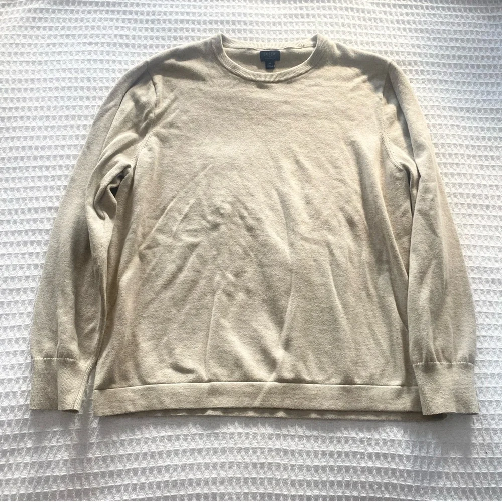 J. Crew factory Cotton crewneck sweater Men's Tan size XL
